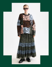 Scotch & Soda Oversized Patchwork Print Jumper, Multi (MULTI), large