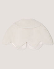 Scallop Faux Fur Cape, Ivory (IVORY), large
