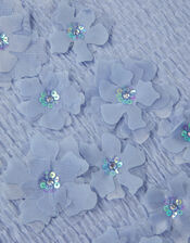 Embellished Floral Appliqu&eacute; Top, Blue (BLUE), large