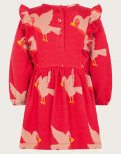 Baby Robin Ponte Dress, Red (RED), large