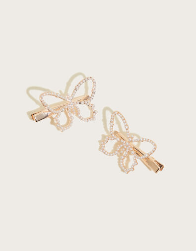 Pearly Butterfly Hair Clip Twinset, , large