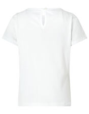 Eliza Elephant Sequin T-Shirt in Organic Cotton, Ivory (IVORY), large