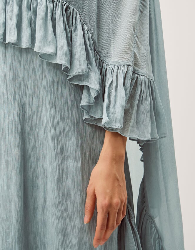 Jodie Ruffle Cape Chiffon Maxi Dress, Blue (PALE BLUE), large