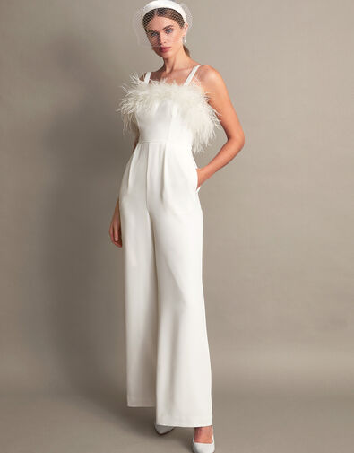 Diane Feather Bridal Jumpsuit, Ivory (IVORY), large