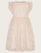 Penny Iridescent 3D Floral Dress, Pink (PALE PINK), large