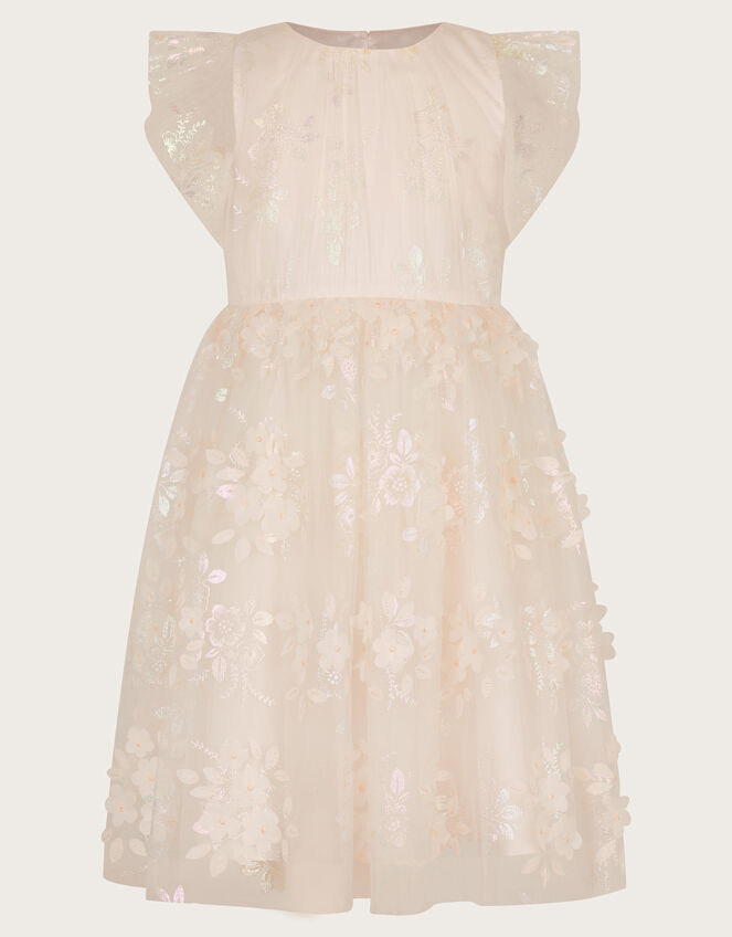 Penny Iridescent 3D Floral Dress, Pink (PALE PINK), large