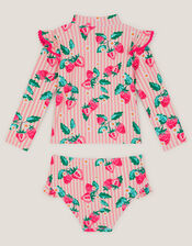 Baby Strawberry Print UPF50+ Swim Set, Pink (PINK), large