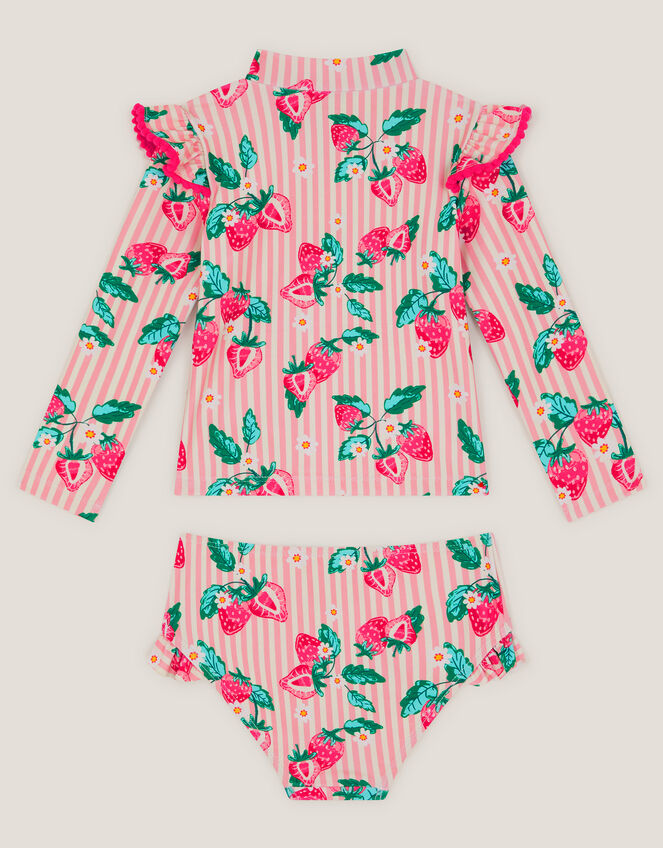 Baby Strawberry Print UPF50+ Swim Set, Pink (PINK), large