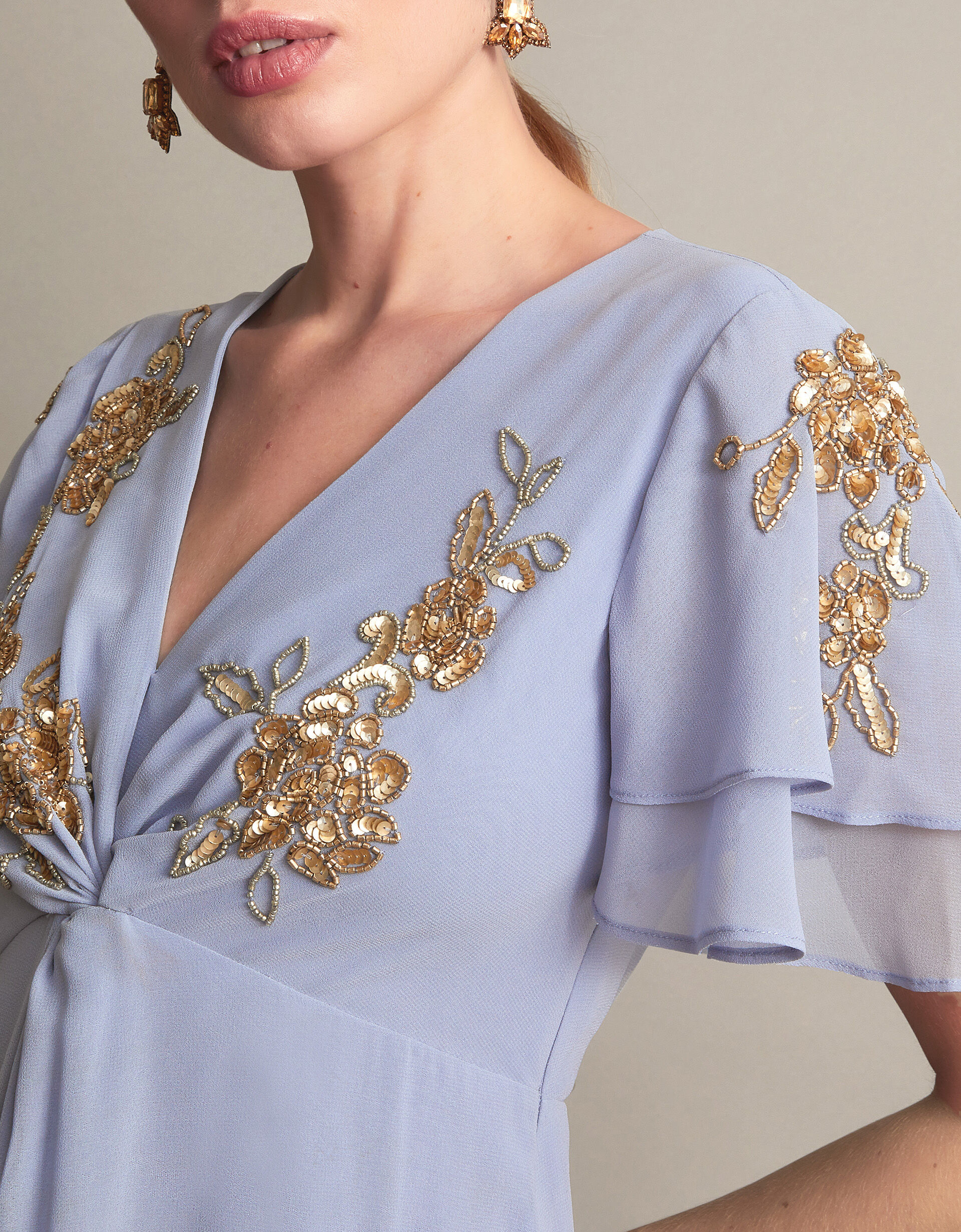 Kendra Embellished Maxi Dress Blue