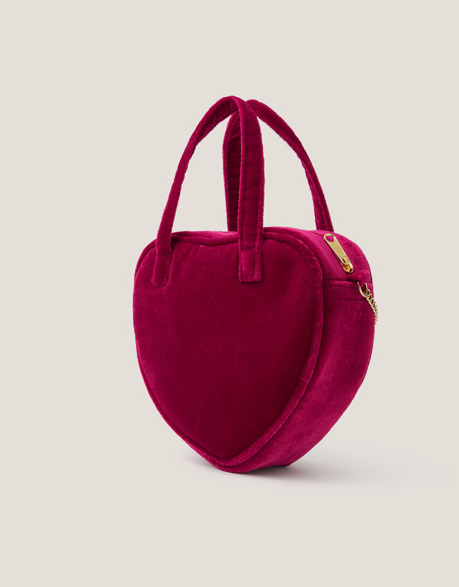 Embroidered Initial Heart Bag, Red (BURGUNDY), large
