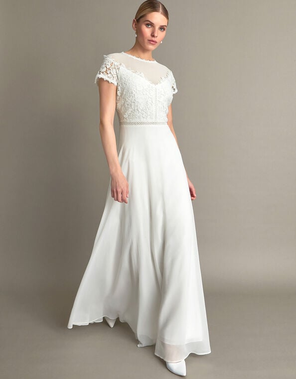 Angela Lace Wedding Dress, Ivory (IVORY), large