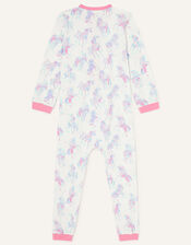 Ada Unicorn Print Sleepsuit, Ivory (IVORY), large