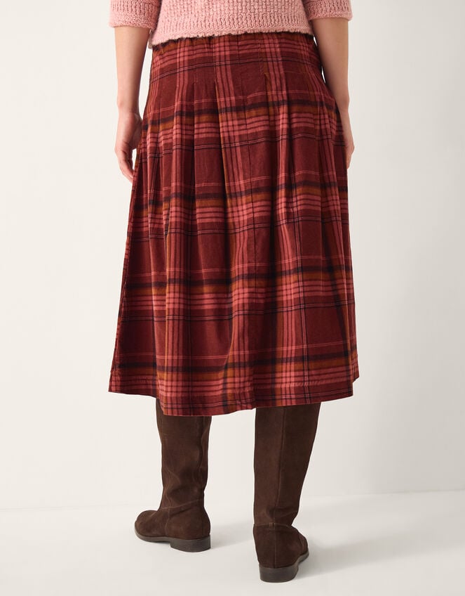Charly Check Midi Skirt, Red (BURGUNDY), large