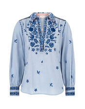 East Teleri Stripe Blouse, Blue (BLUE), large