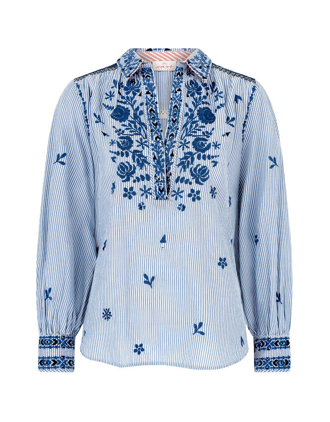 East Teleri Stripe Blouse, Blue (BLUE), large