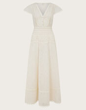 Irene Broderie Dress, Cream (CREAM), large