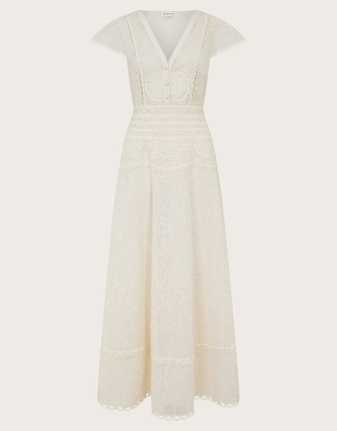Irene Broderie Dress, Cream (CREAM), large