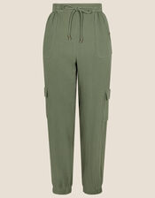 Herringbone Relaxed Joggers with Recycled Cotton, Green (GREEN), large