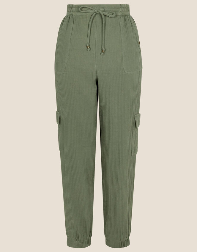 Herringbone Relaxed Joggers with Recycled Cotton Green