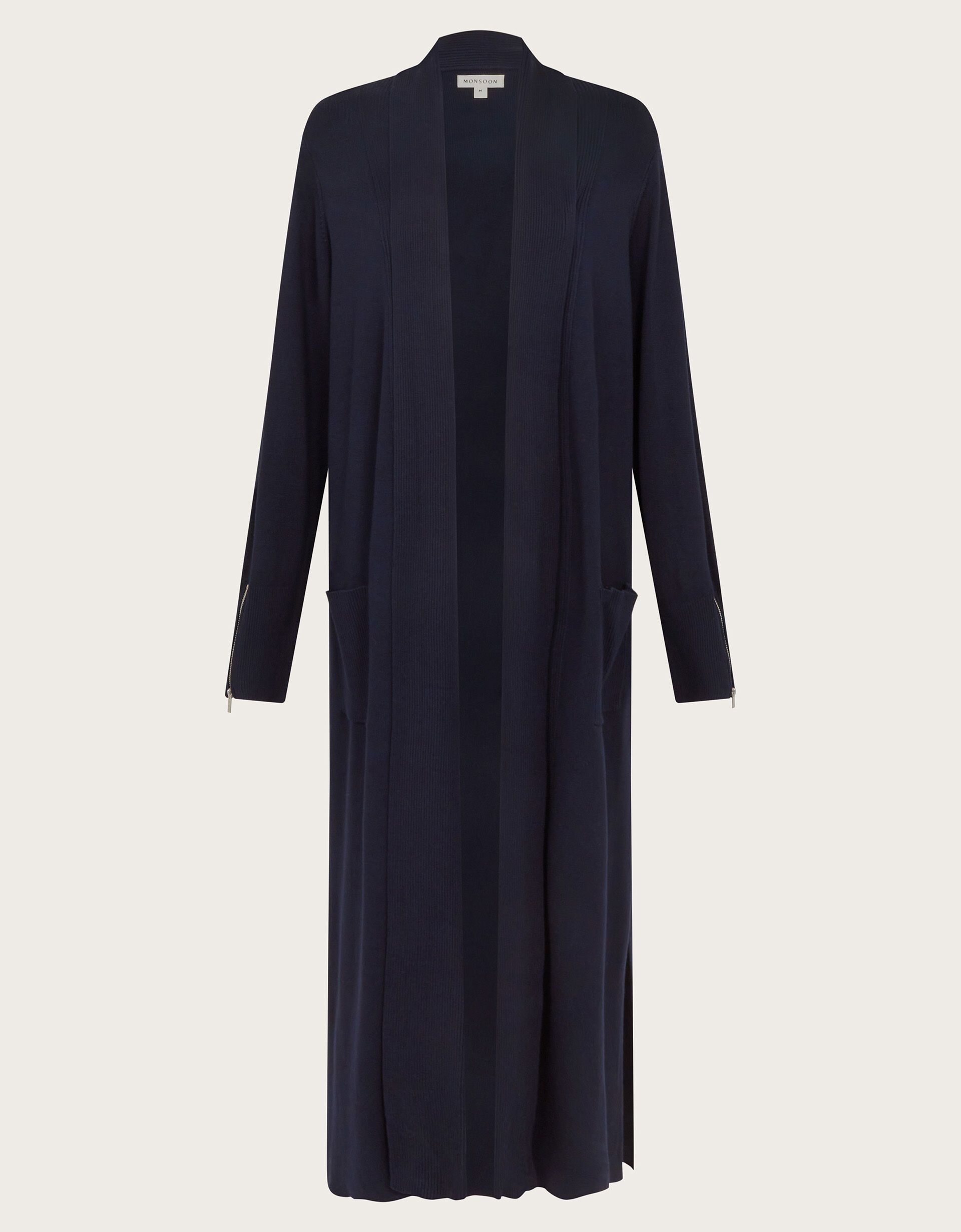 Sade Zip Detail Longline Cardigan Blue
