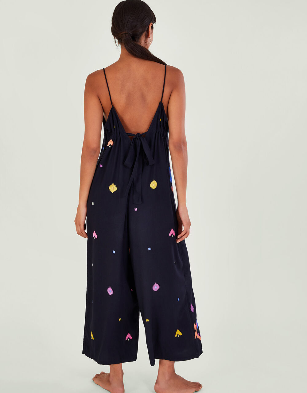 Giovanni Embroidered Jumpsuit Black Jumpsuits Monsoon UK.