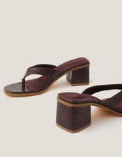 Tilly Toe Thong Mules, Red (BURGUNDY), large