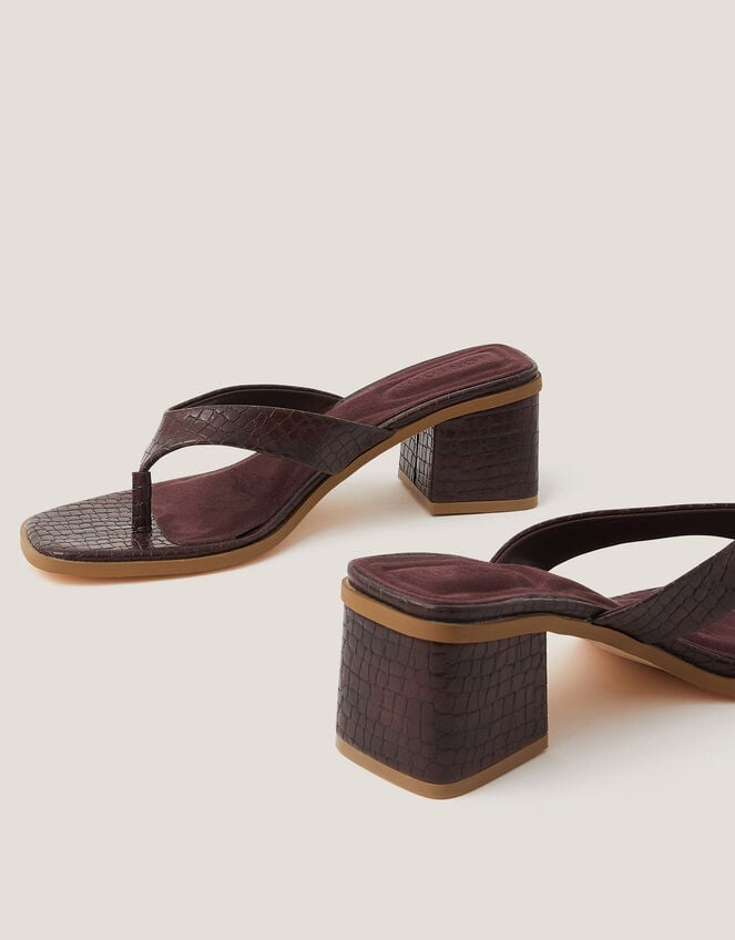 Tilly Toe Thong Mules, Red (BURGUNDY), large