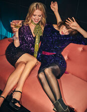 Kayleigh Sequin Shift Dress, Blue (COBALT), large