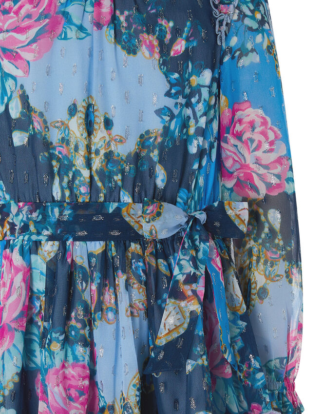 Ava Floral Sparkle Dress, , large