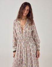 Maison Hotel Anne Floral Shimmer Maxi Dress, Multi (MULTI), large