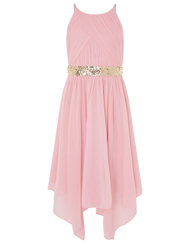 Chiffon Hanky Hem Prom Dress Pink | Girls' Dresses | Monsoon UK.