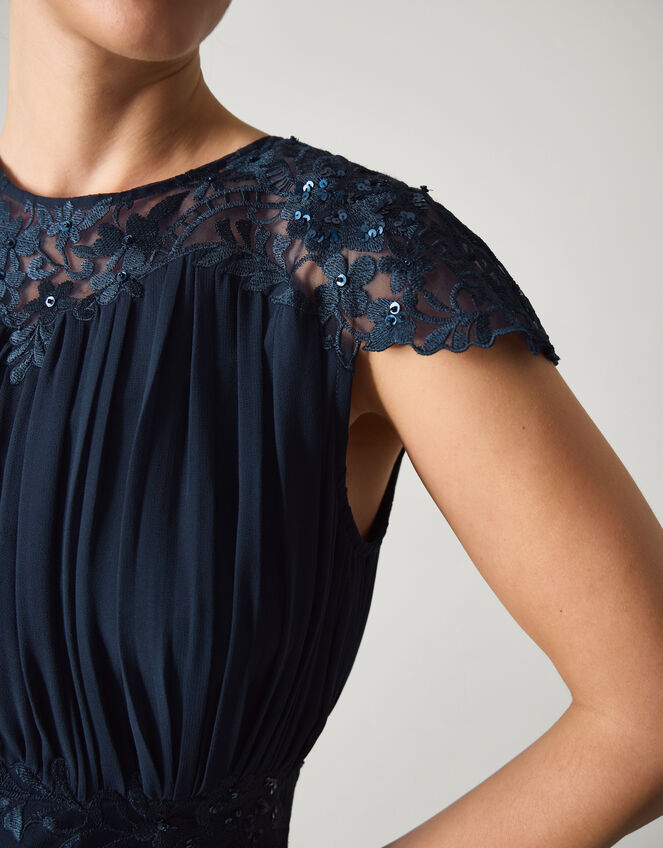 Elodie Lace Chiffon Bridesmaid Dress Blue