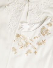 Charlotte Embroidered Dress and Cape, Ivory (IVORY), large