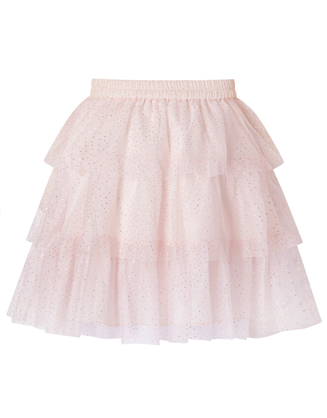 Metallic Top and Tiered Skirt Set, Pink (PINK), large