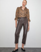 Liza Leopard Print Blouse, Brown (BROWN), large