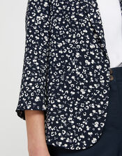 Poppy Floral Print Blazer, Blue (NAVY), large