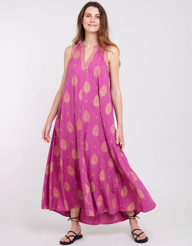 East Silvie Foil Print Dress, Pink (PINK), large