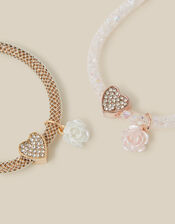 2-Pack Rose Heart Mesh Bracelets , , large
