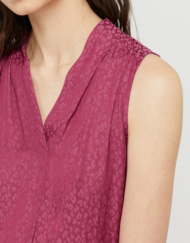 Winnifred Leopard Front Sleeveless Top, Pink (PINK), large