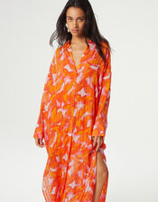 Fabienne Chapot Print Shirt Dress, Orange (ORANGE), large