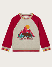 Land Of Wonder Raglan Sweatshirt, Grey (GREY), large