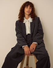 Nia Single Breasted Corduroy Blazer, Grey (GREY), large
