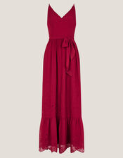 Clare Cutwork Maxi Dress & Scarf, Orange (RUST), large