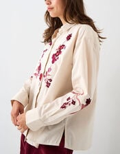 East Liya Embroidered Shirt, Camel (BEIGE), large