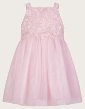 Baby Anna Long Sleeve Lacy Dress, Pink (PALE PINK), large