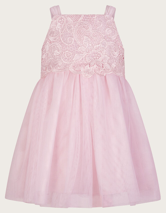 Baby Anna Long Sleeve Lacy Dress, Pink (PALE PINK), large