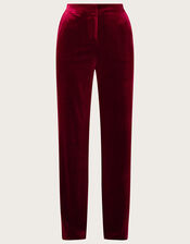 Carla Velvet Bootcut Trousers, Red (RED), large