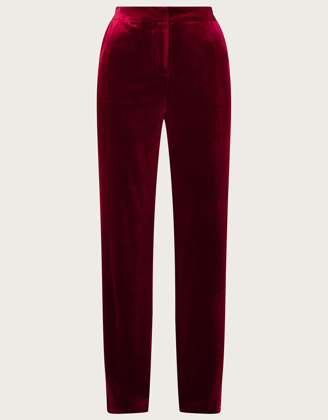 Carla Velvet Bootcut Trousers, Red (RED), large