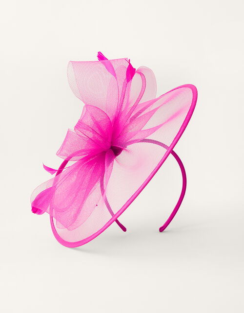 Crin Disc Fascinator Headband, Pink (FUCHSIA), large