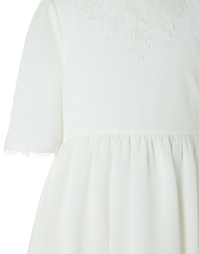 Fontaine Tunic Dress with Lace Applique, Ivory (IVORY), large